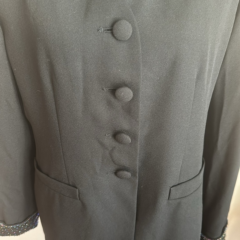 Clio Black Sequin Collar & Cuffs Jacket - Picture 6 of 13
